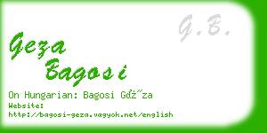 geza bagosi business card